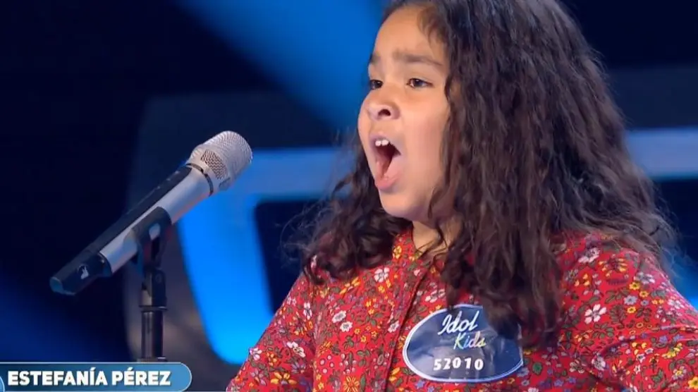 La zaragozana Estefanía Pérez, durante su actuación en 'Idol Kids'.