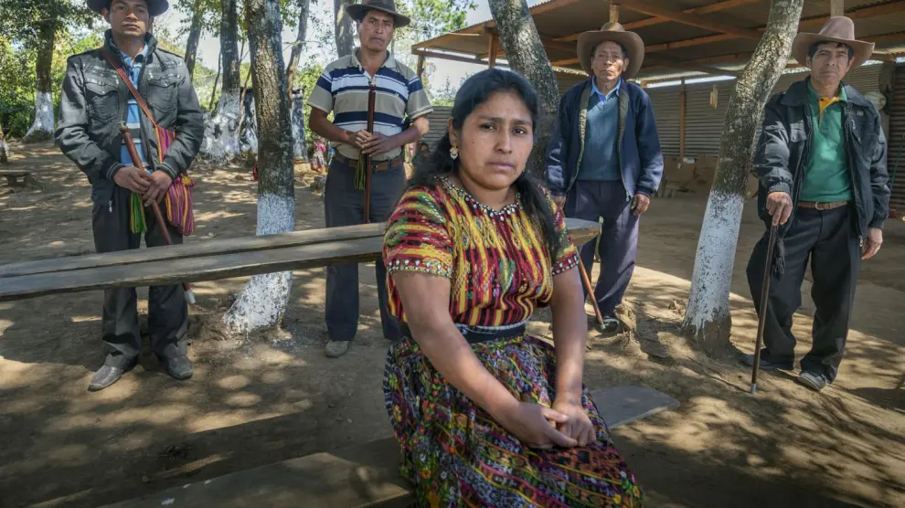 Marcela Chacach,  lideresa cachiquel de la Comunidad Loma Alta