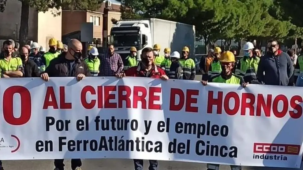 Protesta de los trabajadores de Ferroatlántica.