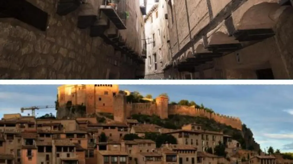 Albarracín, arriba y Alquézar, abajo, son dos de los pueblos más bonitos de España