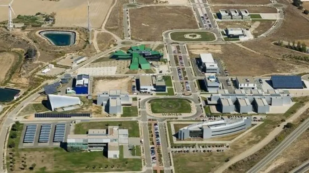Vista aérea del parque tecnológico Walqa, ubicado a escasos kilómetros de Huesca.