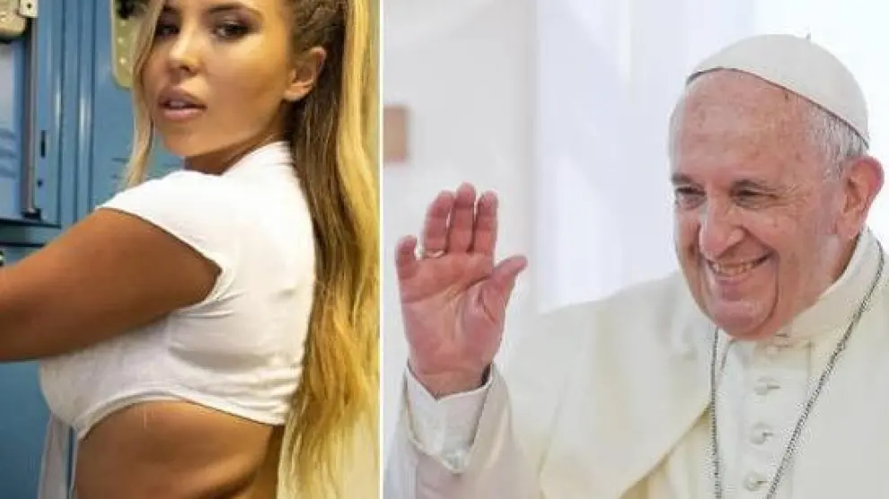 La modelo Natalia Garibotto y el Papa.