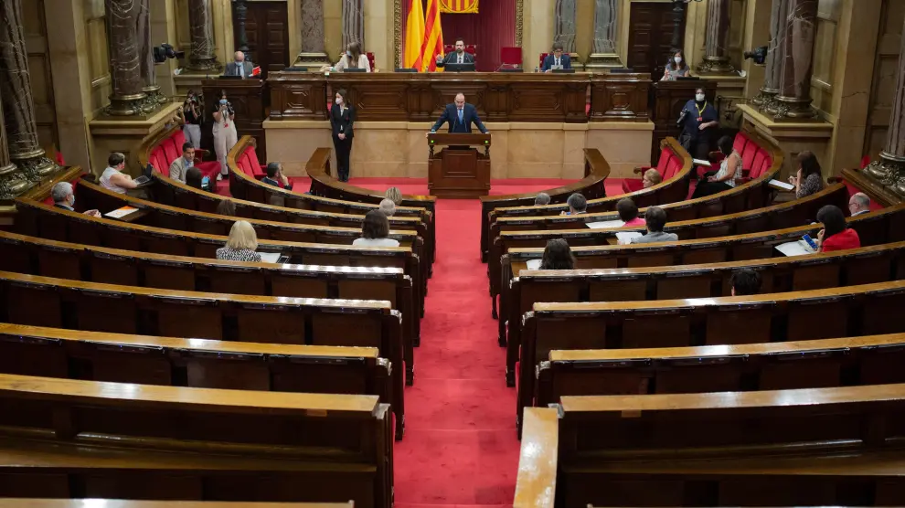 Pleno sobre la gestión del coronavirus en el Parlament de Cataluña