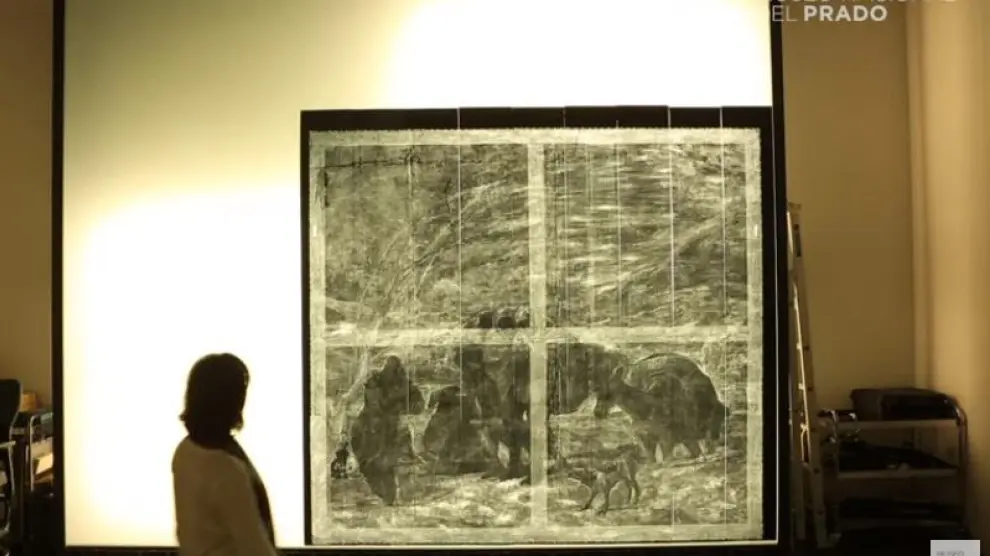 Radiografía para estudiar y restaurar el lienzo de Goya.