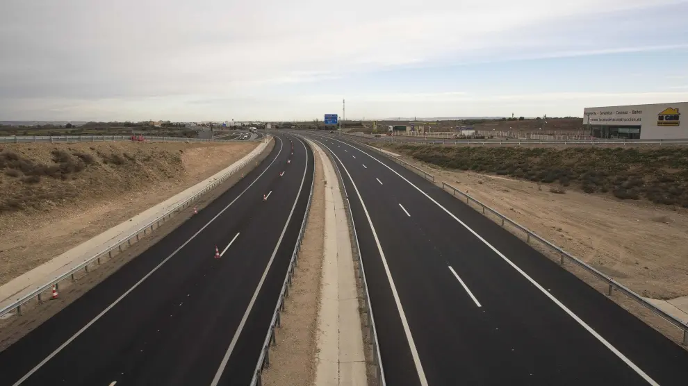 Una vista del nuevo tramo Figueruelas-Gallur de la autovía A-68.
