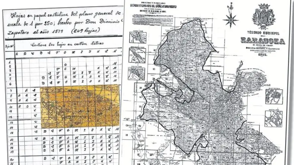 Los planos de la ciudad cartografiada por Dionisio Casañal a finales del siglo XIX.