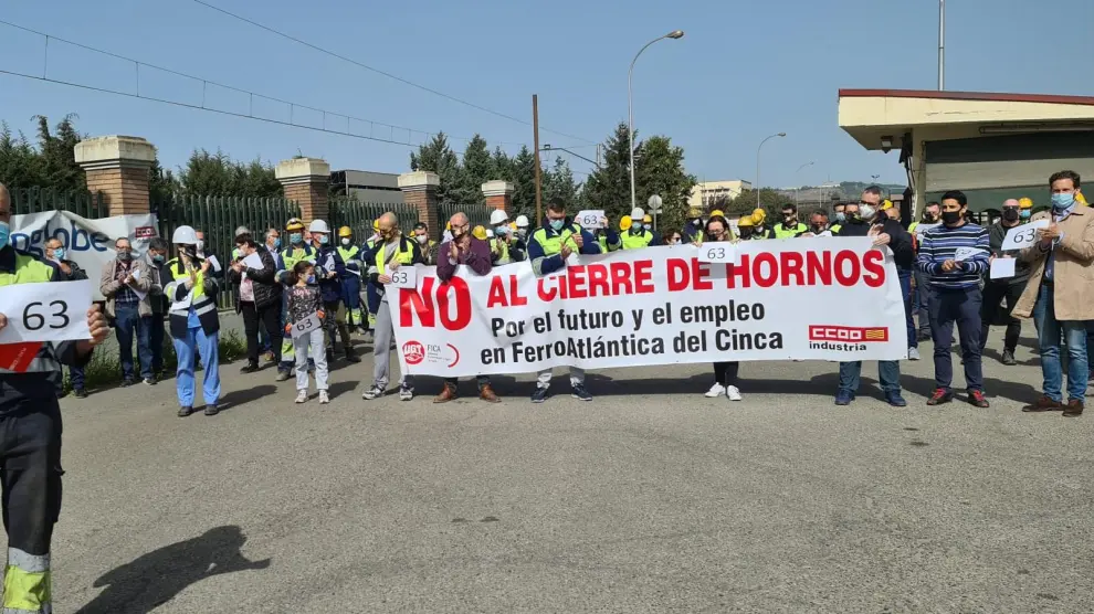 Imagen de la movilización de Ferroatlántica del Cinca en Monzón.