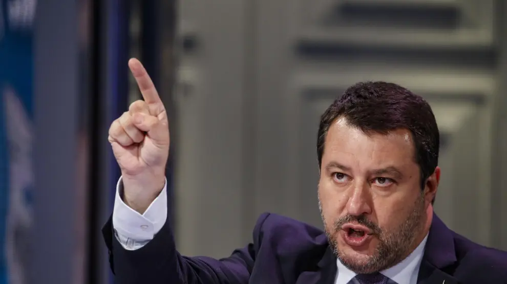 Matteo Salvini durante el talk show 'Porta a Porta', el miércoles en Roma.