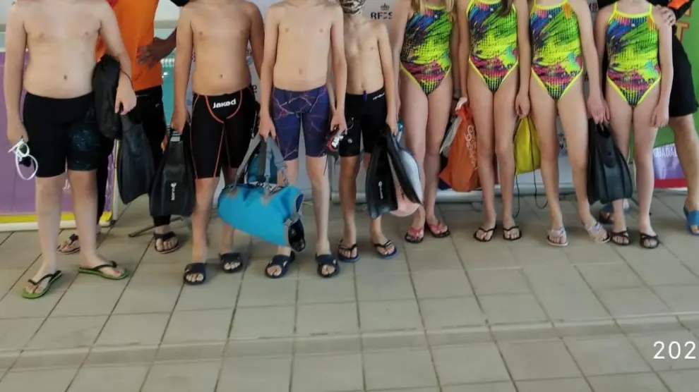 Los nadadores del equipo de Andorra de Salvamento y Socorrismo.