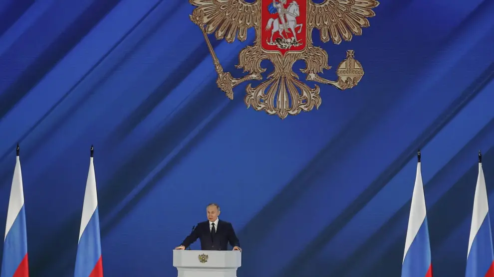 Vladimir Putin, durante su discurso a la nación este miércoles.