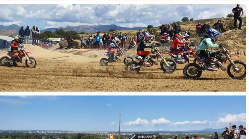 Dos imágenes de la prueba disputada este domingo en Tierz
