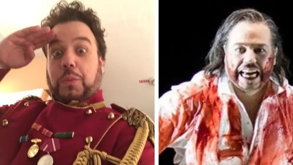 El tenor aragonés, en el papel de Maurizio, de la ópera 'Adriana Lecouvreur' y como Cavaradossi, de 'Tosca'.