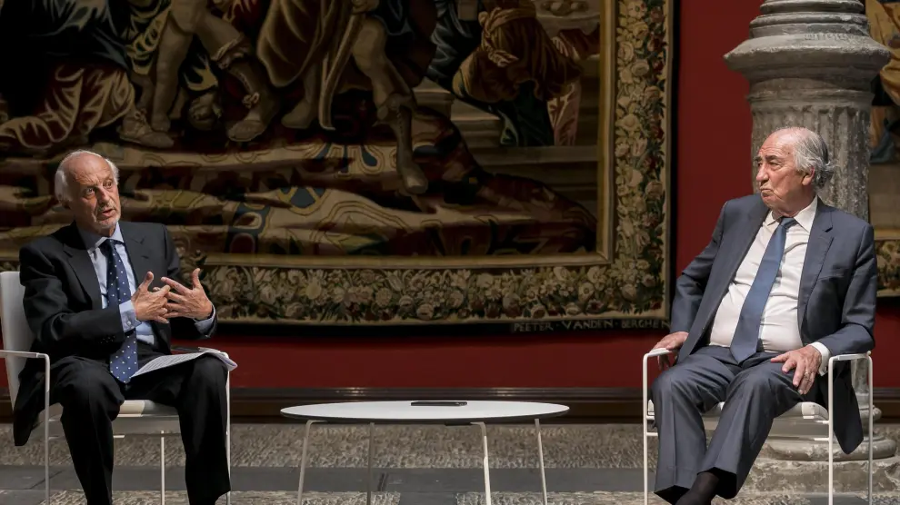 José Luis Aguirre y Amado Franco, durante la entrevista.