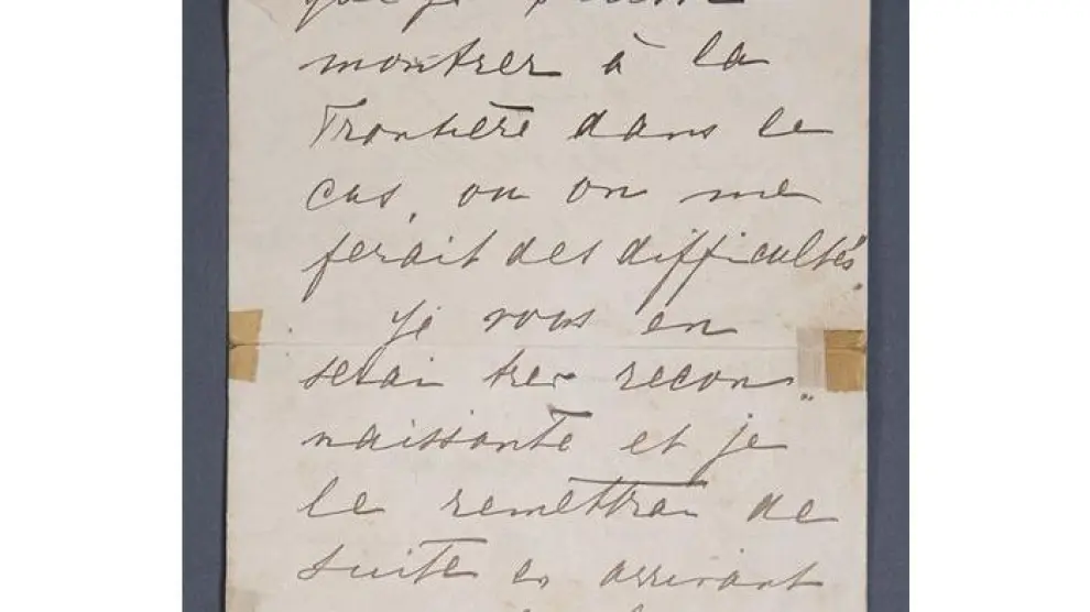 Fragmento de la carta manuscrita de Mata Hari que se subasta este mes.