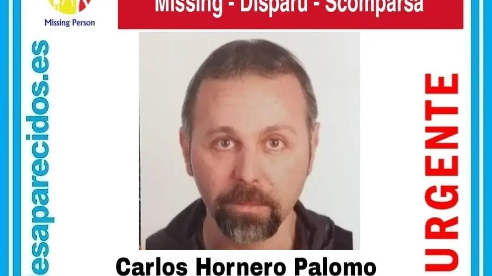 Carlos Hornero Palomo, desaparecido en Zaragoza el 30 de junio.