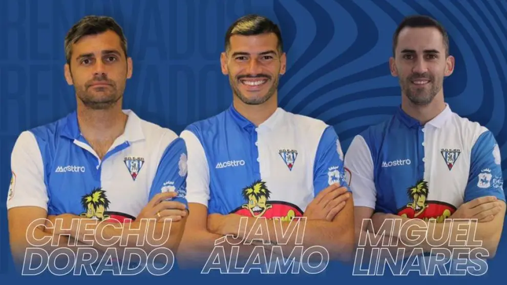 Javi Álamo, Miguel Linares y Chechu Dorado seguirán en la SD Ejea.