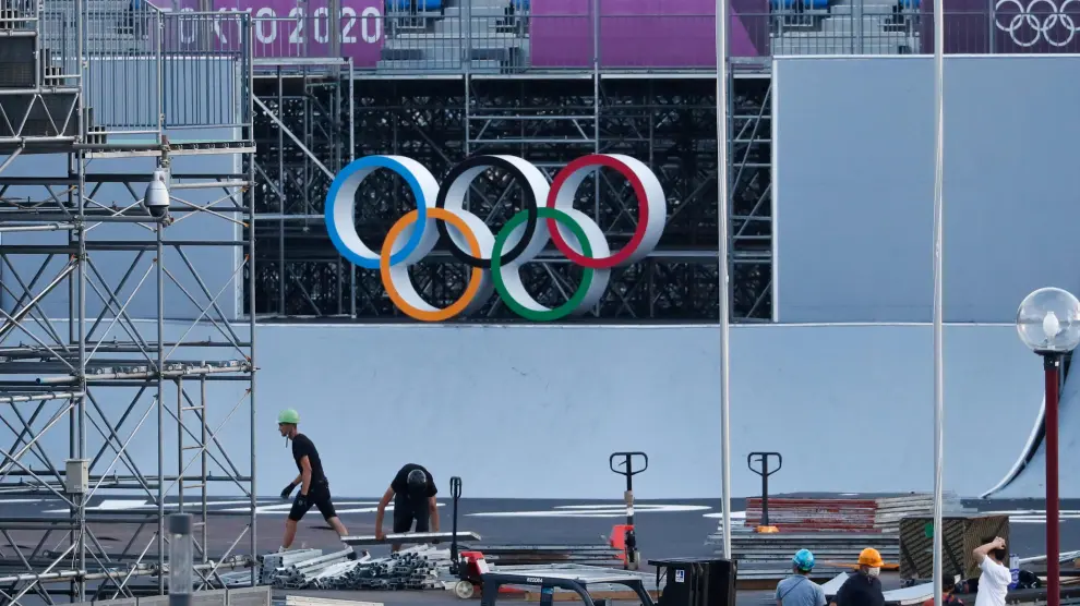 Desmontaje de instalaciones tras los Juegos Olímpicos de Tokio.