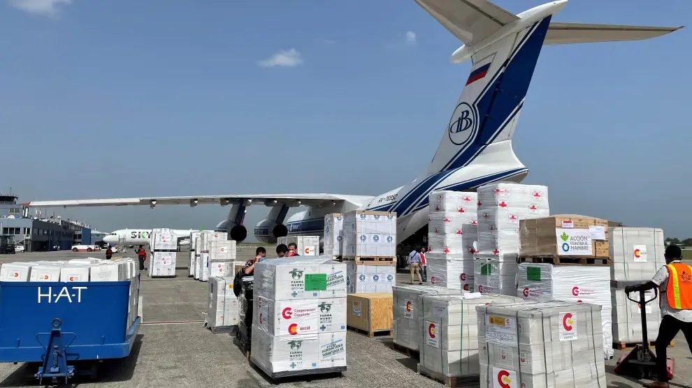 Ayuda humanitaria para Haití enviada por el Gobierno español y varias ONG.