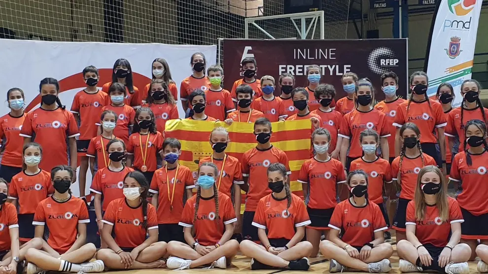 Club de patinaje aragonés Zlalom en el campeonato de España.