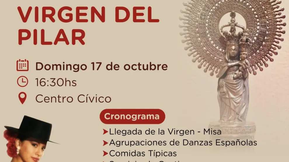 Cartel de las fiestas del Pilar en Bolívar, Argentina.