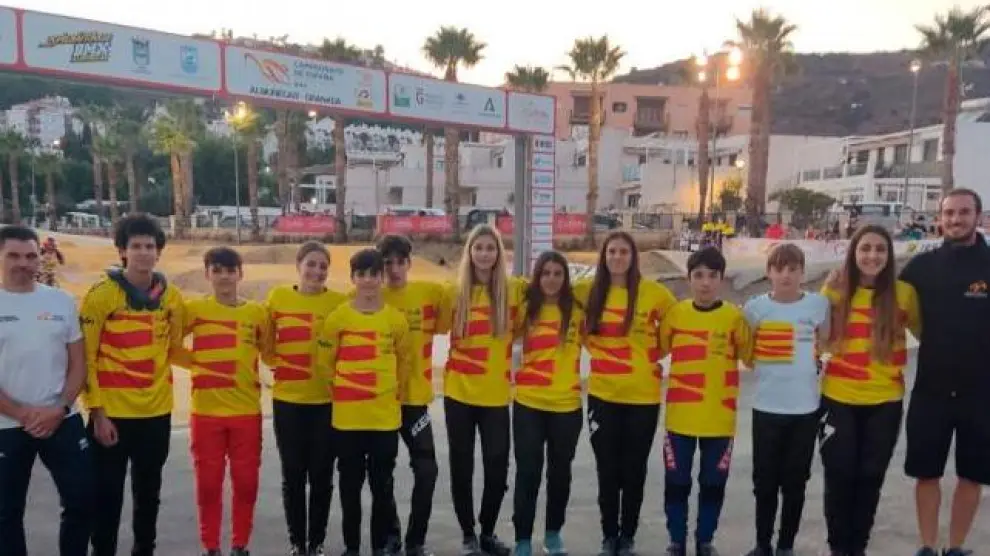 La Selección Aragonesa de BMX que ha disputado el Campeonato de España BMX 2021.
