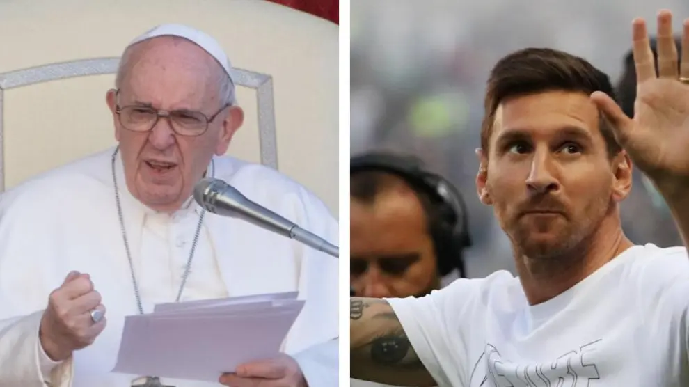 El papa Francisco agradece a Messi la camiseta firmada.