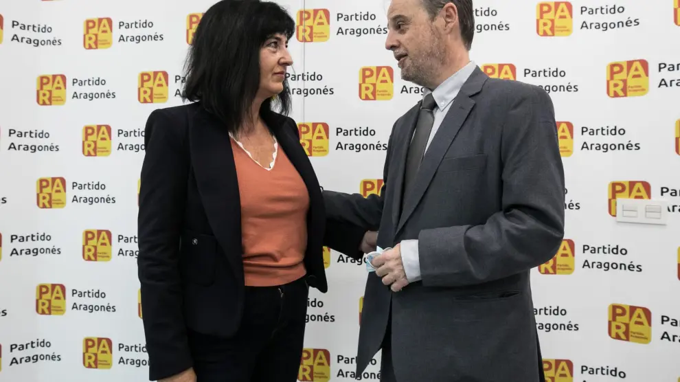 Gloria Pérez y Sergio Larraga, ayer en la ejecutiva del PAR