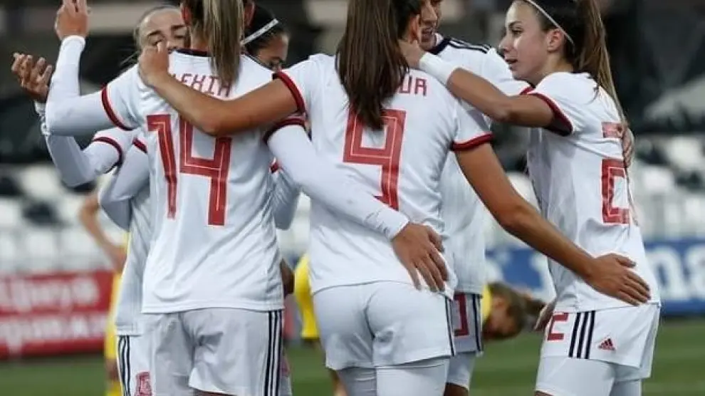 Jugadoras de la Selección Española de fútbol femenino.
