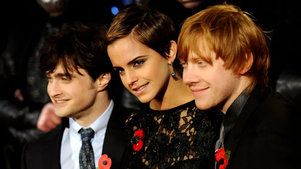 Foto de archivo de Daniel Radcliffe, Emma Watson y Rupert Grint