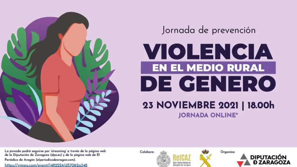 La DPZ organiza una jornada online de prevención de la violencia de género en el entorno rural.