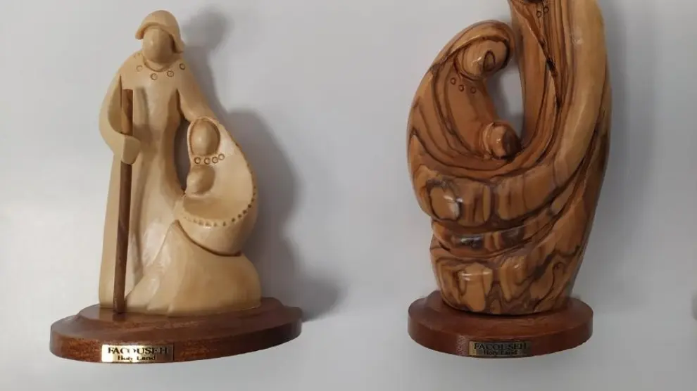En la tienda de comercio justo de Huesca podrán encontrarse figuras de belén hechas con madera de Palentina.