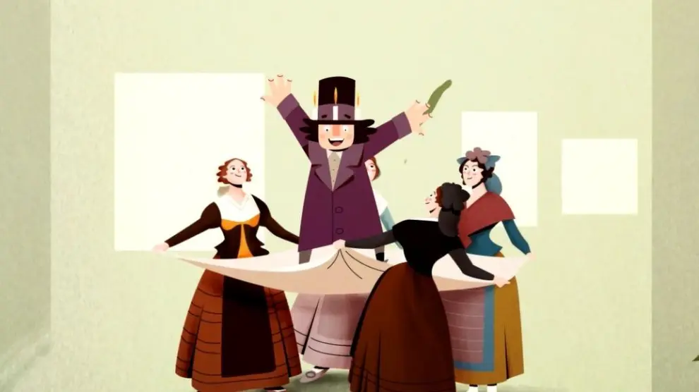 Goya, en uno de los momentos del vídeo de felicitación.