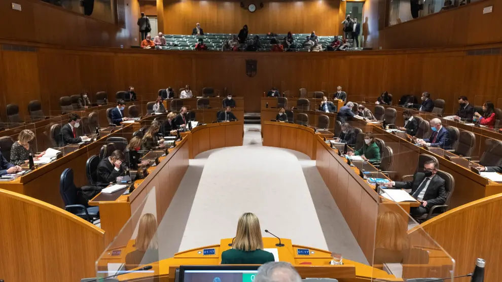 El pleno de las Cortes de Aragón durante el debate presupuestario.