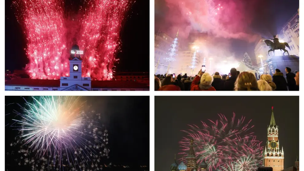 Celebraciones de Año Nuevo en Madrid, Zagreb, Atenas y Moscú