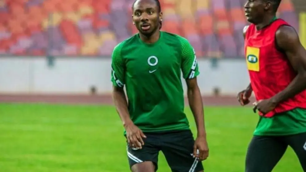 Nwakali, durante un entrenamiento con la selección nigeriana.