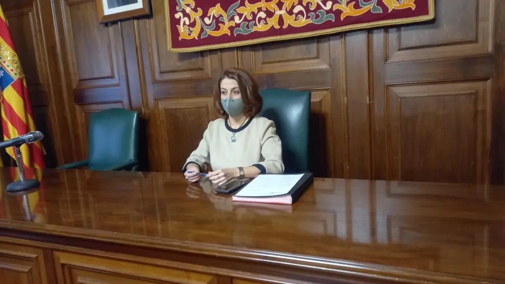 La alcaldesa de Teruel, Emma Buj, este lunes.