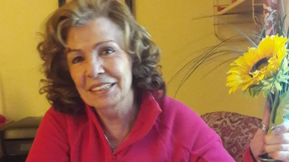 Amelia Agulló, de 86 años, en su domicilio de Zaragoza.