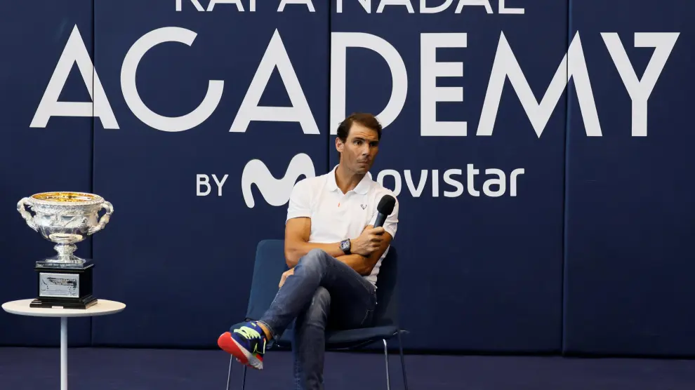 El tenista Rafael Nadal ofrece una rueda de prensa este miércoles en su Academia de Manacor tras conquistar el pasado domingo el Abierto de Australia.