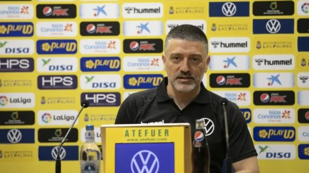 Xavi García Pimienta, entrenador de la UD Las Palmas, este viernes.