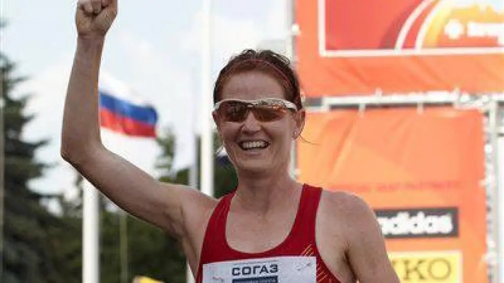 María José Poves, en la carrera de la Copa del Mundo 2012 en la que quedó tercera.