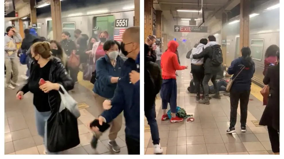 Momentos de caos en el metro de Nueva York tras el ataque