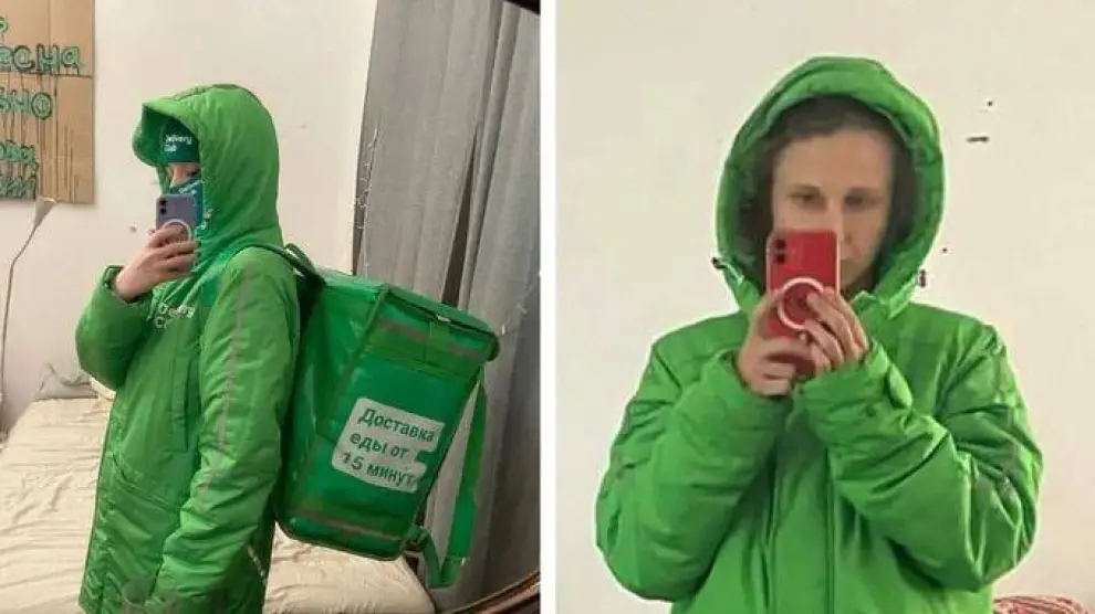 Imágenes sacadas del twitter de Igor Sushko en la que puede verse a la líder de Pussy Riot, Maria Alyokhina, disfrazada para evadirse.