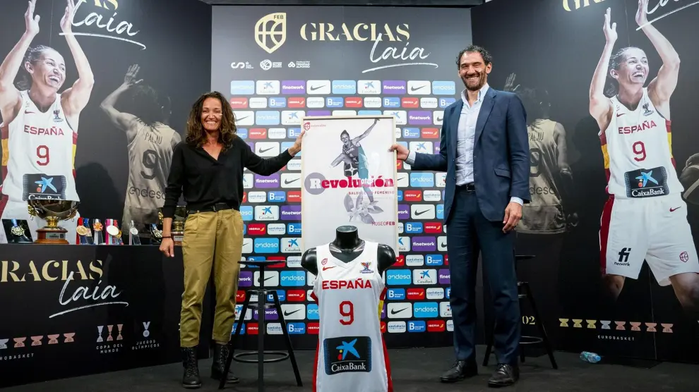 El presidente de la FEB, Jorge Garbajosa, en el anuncio de Laia Palau de su retirada internacional con la selección española de baloncesto.