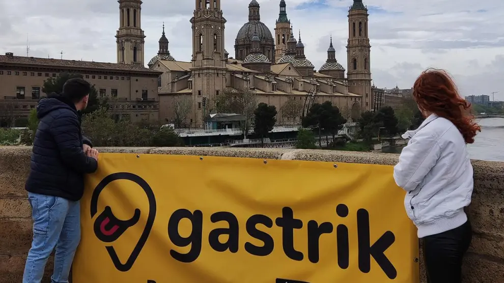 Una acción publicitaria de Gastrik en Zaragoza.