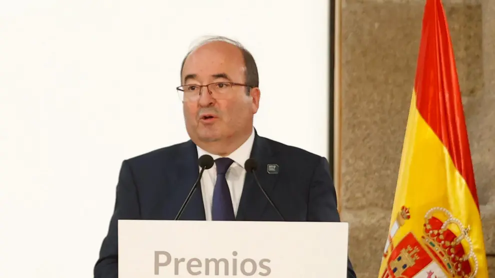 El ministro de Cultura y Deporte, Miquel Iceta, en el acto de entrega de los Premios Nacionales de Cultura 2020 el pasado miércoles.
