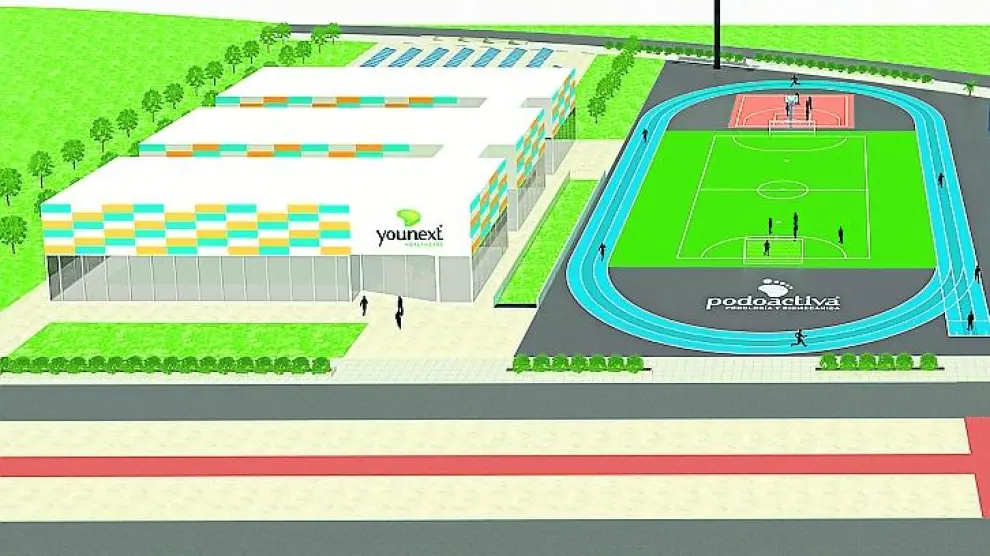 La imagen virtual recrea el complejo deportivo que construirá Podoactiva.