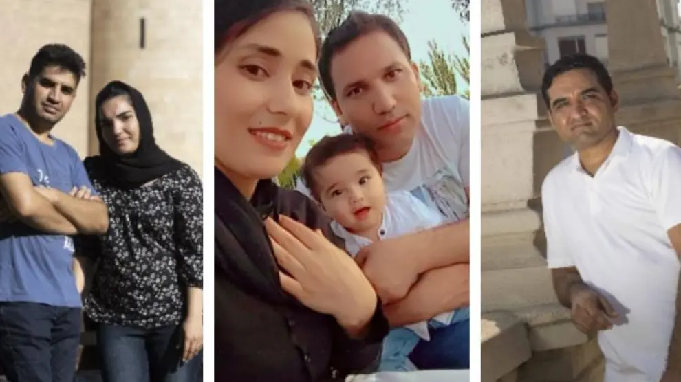 Shapoor y Afifa Yawari, Nasim y Zainab Abduh con su hijo de 7 meses que nació en Zaragoza y Sayed Habibuah Ammadzada son tres familias afganas que intentan echar raíces en Aragón