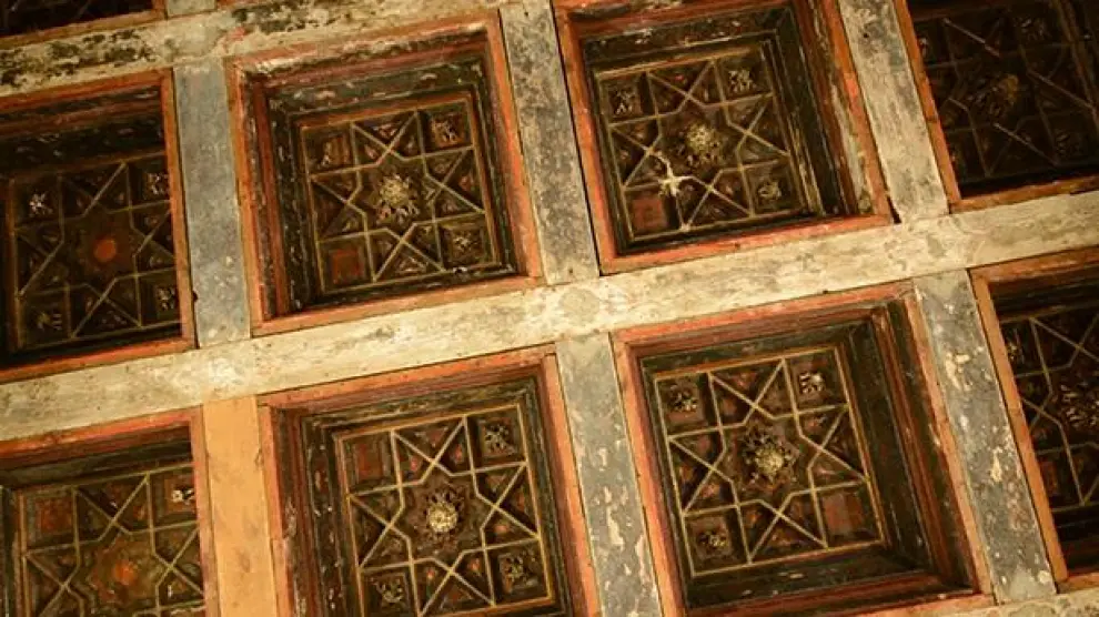 Un detalle del techo que puede verse en la platnta superior del palacio Montemuzo.
