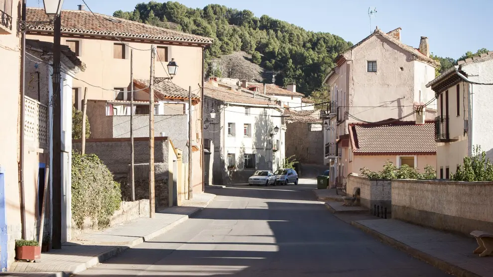 Una calle de Luco de Jiloca (Teruel).