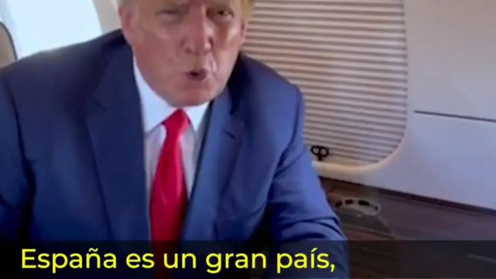 Captura del vídeo de Trump en su felicitación a Vox y a Santiago Abascal.